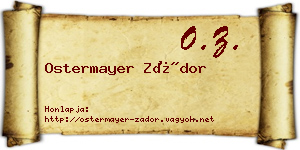 Ostermayer Zádor névjegykártya
